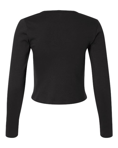 American Apparel Women's Baby Rib Long Sleeve Cropped Tee-2