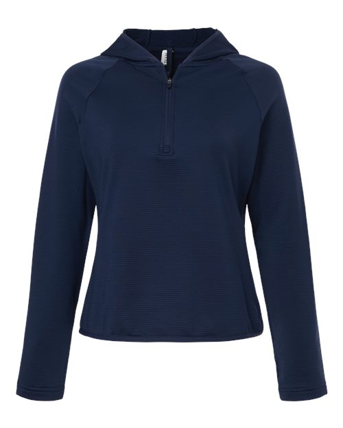 Team 365 Women's Qualify Quarter-Zip Hooded Pullover-1