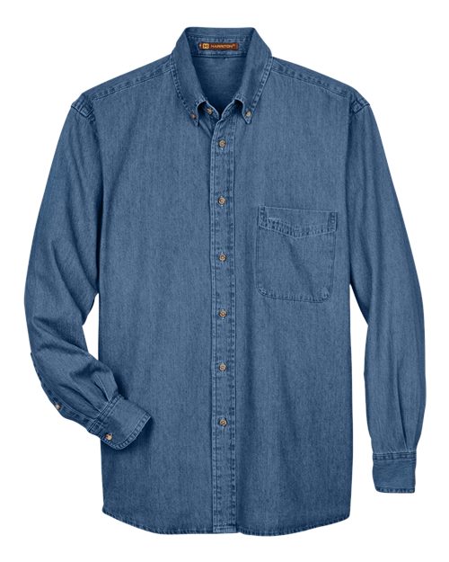 Harriton Men's Denim Shirt-1