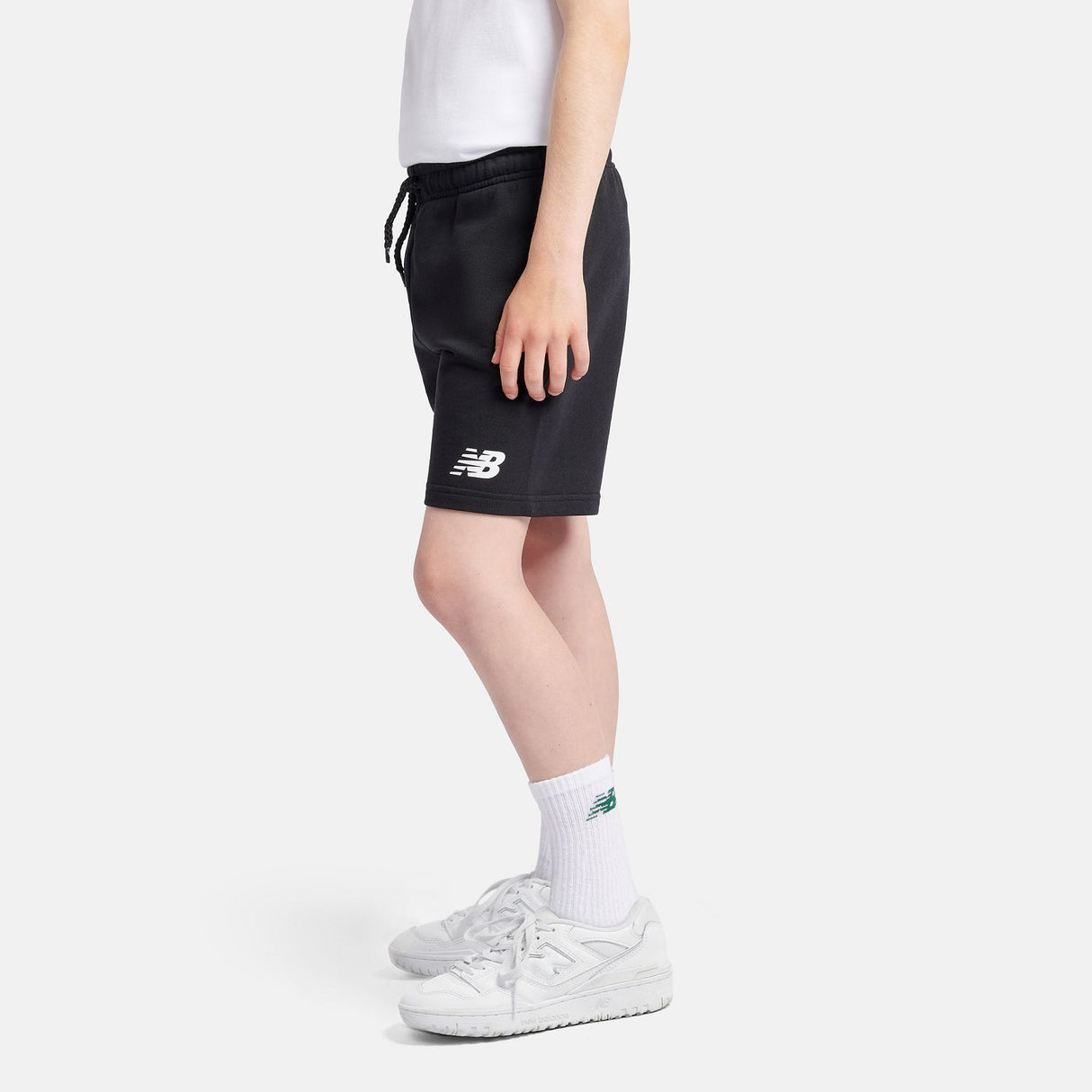 New Balance Youth French Terry Stacked Logo Short-6