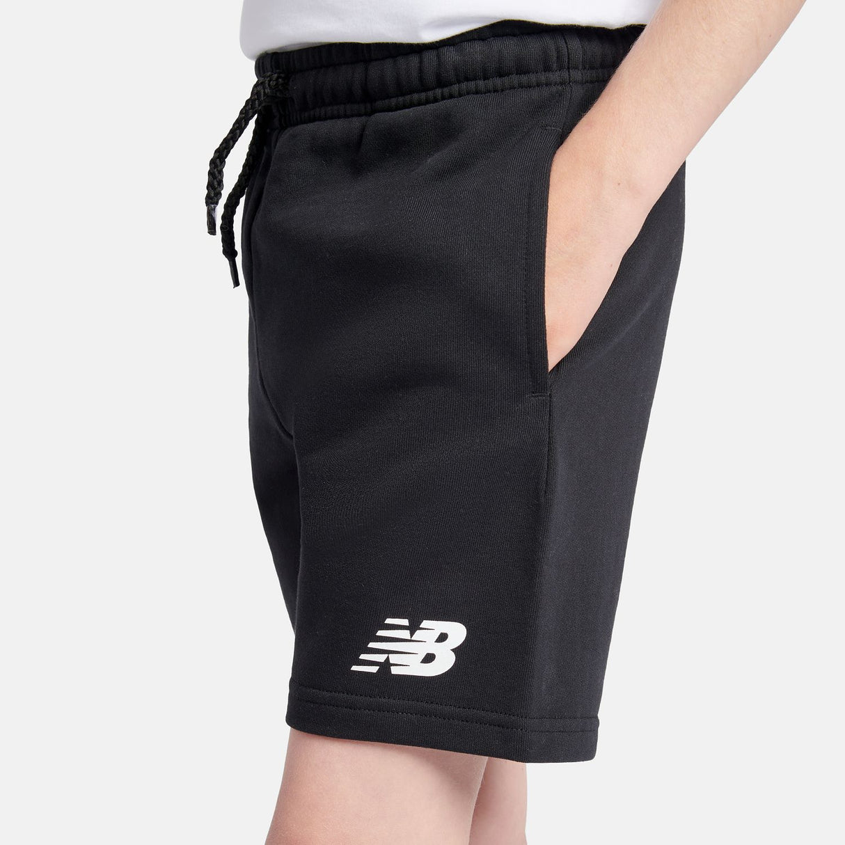 New Balance Youth French Terry Stacked Logo Short-8