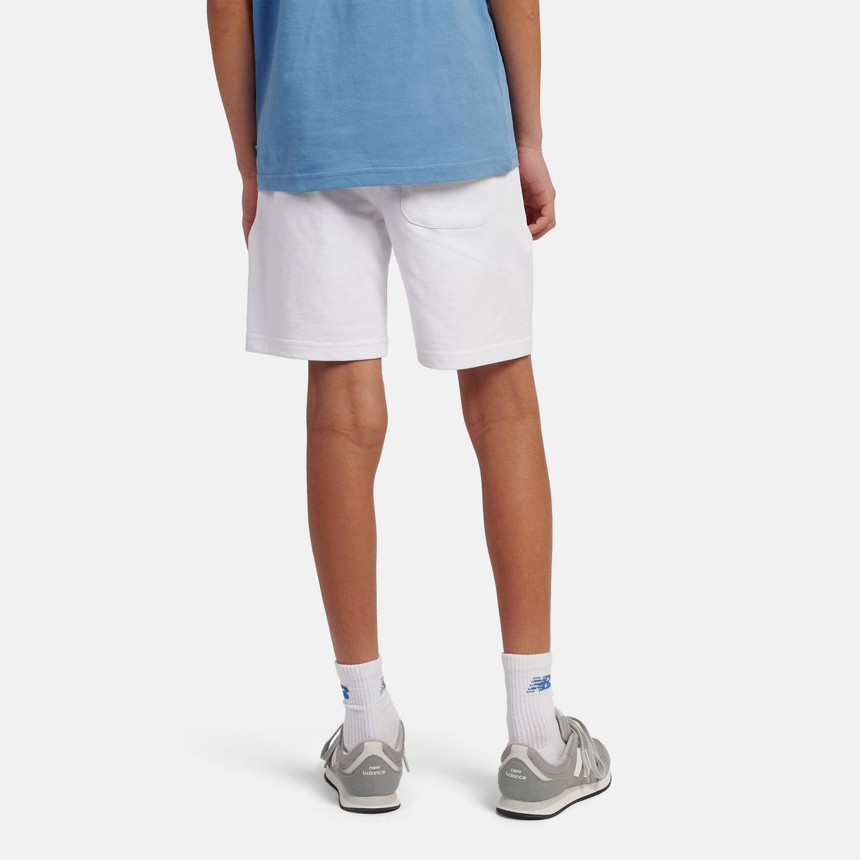 New Balance Youth French Terry Stacked Logo Short-4