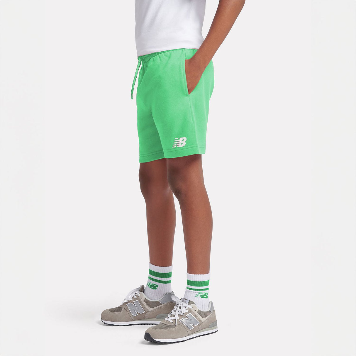 New Balance Youth French Terry Stacked Logo Short-6