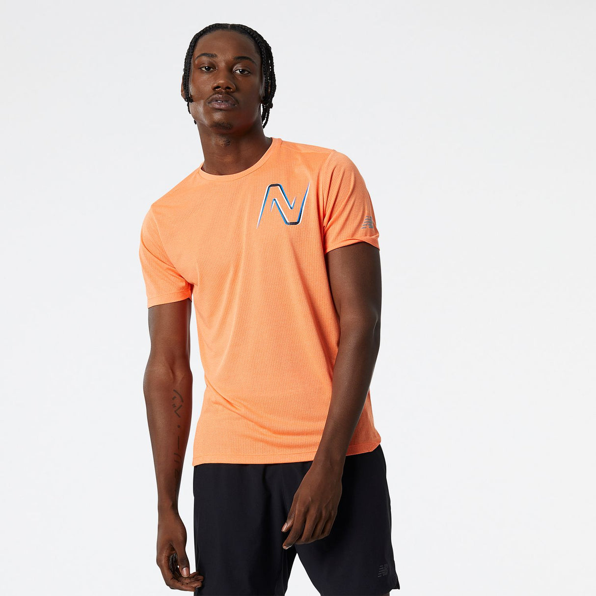 New Balance Men's Graphic Impact Run Short Sleeve-1