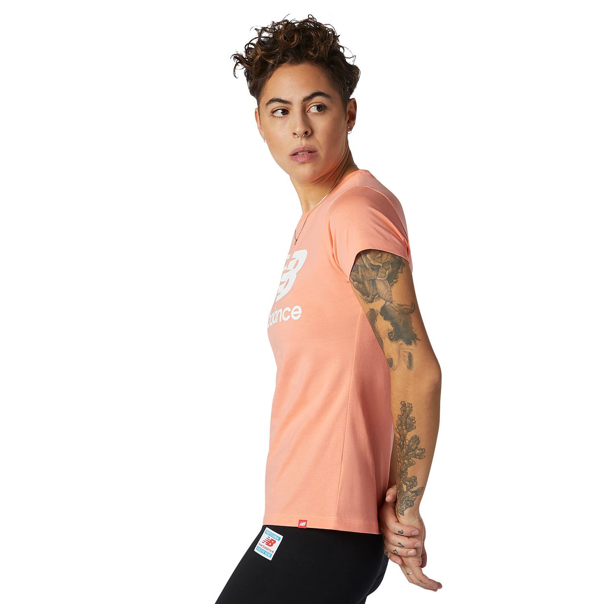 New Balance Women's Essentials Stacked Logo Tee-2