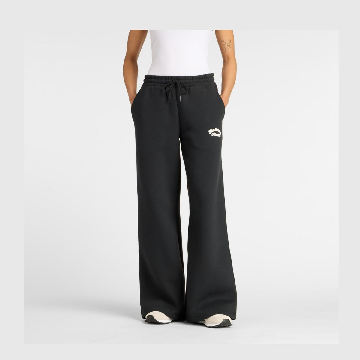 New Balance Women's Linear Heritage Fleece Wide Leg Pant-1