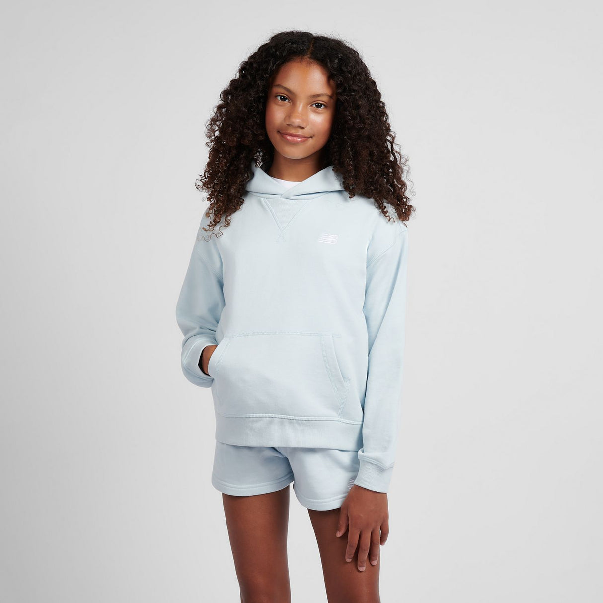 New Balance Youth Girl's French Terry Small Logo Hoodie-5