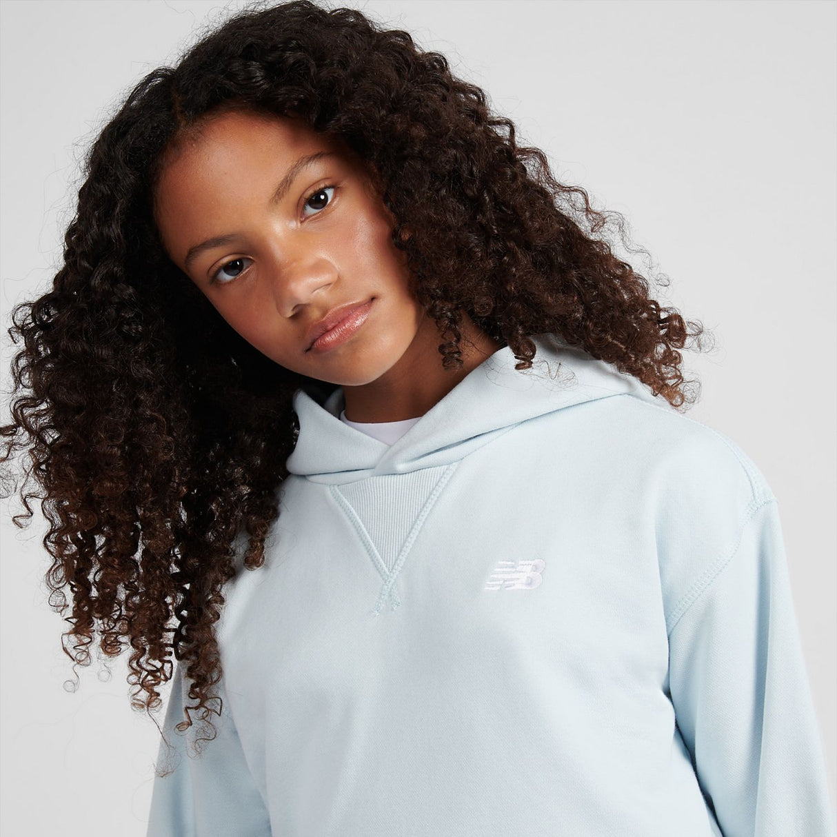 New Balance Youth Girl's French Terry Small Logo Hoodie-8