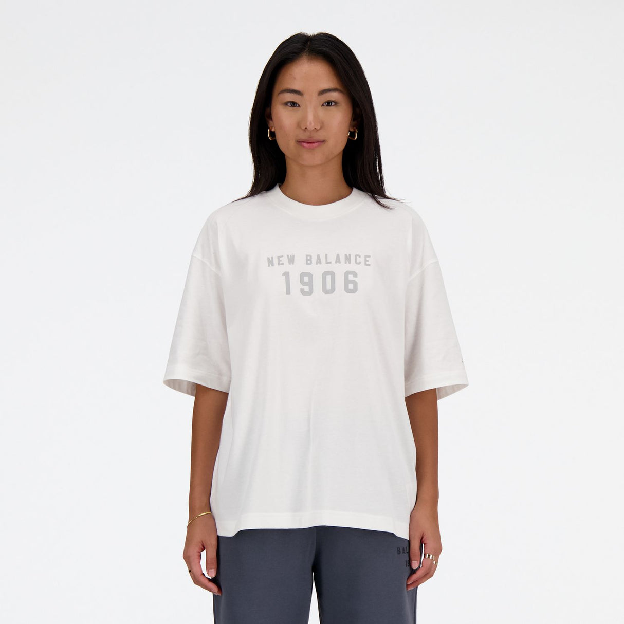 New Balance Women's Iconic Collegiate Jersey Oversized T-Shirt-1
