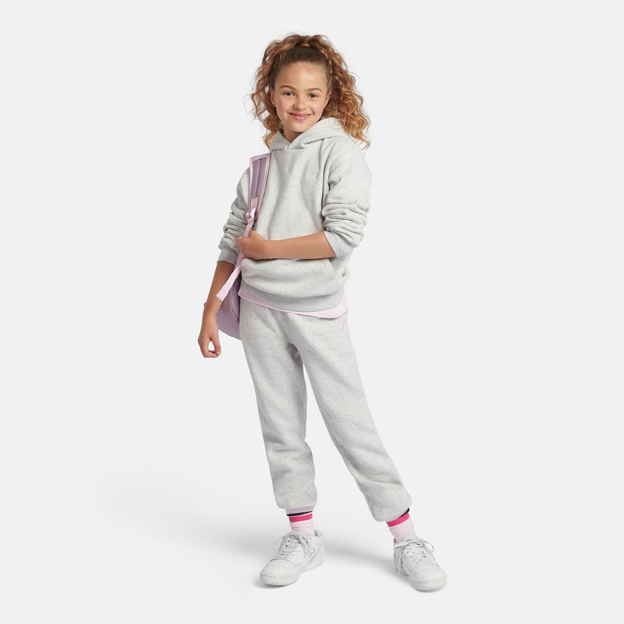 New Balance Youth Brush Back Small Logo Hoodie-4