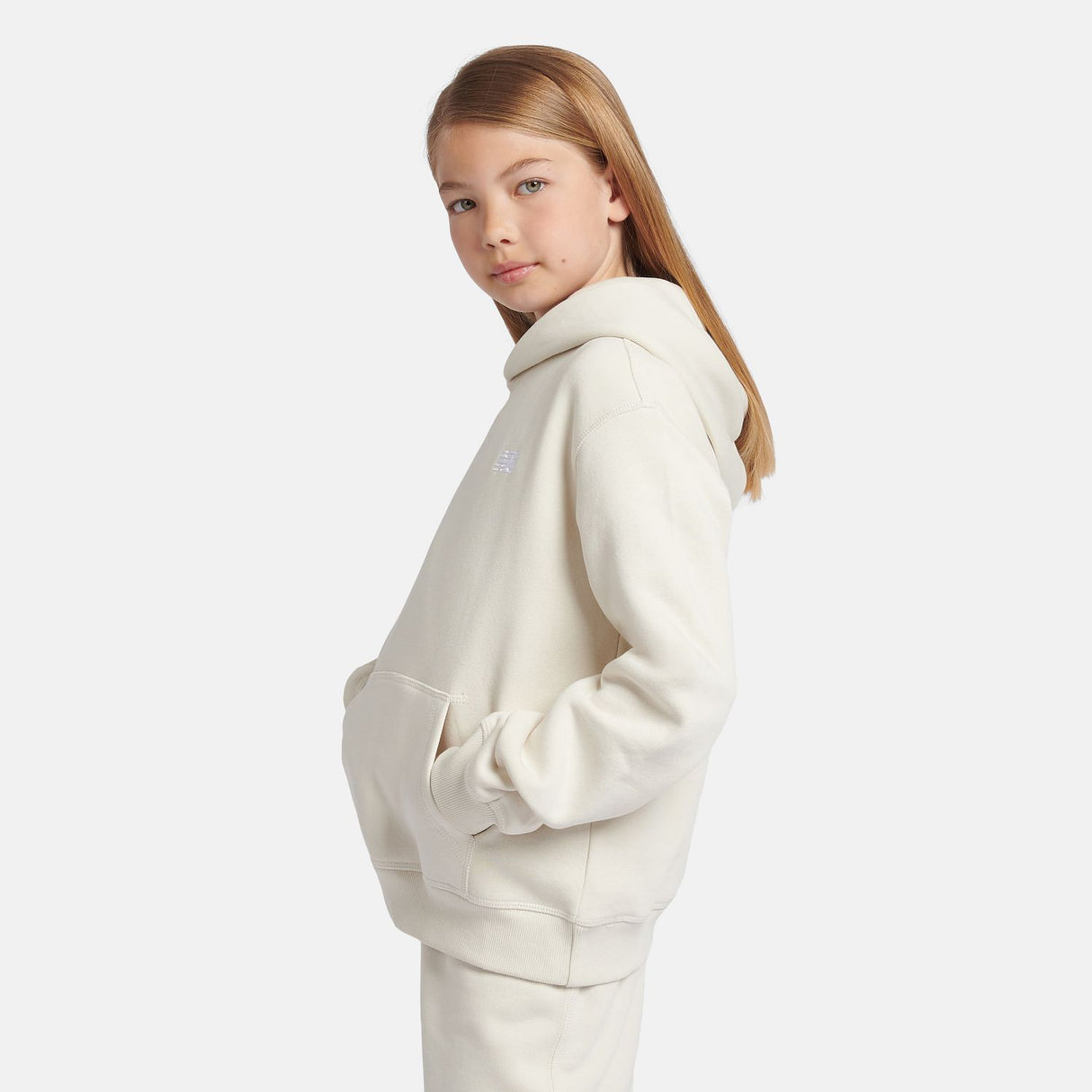 New Balance Youth Brush Back Small Logo Hoodie-5