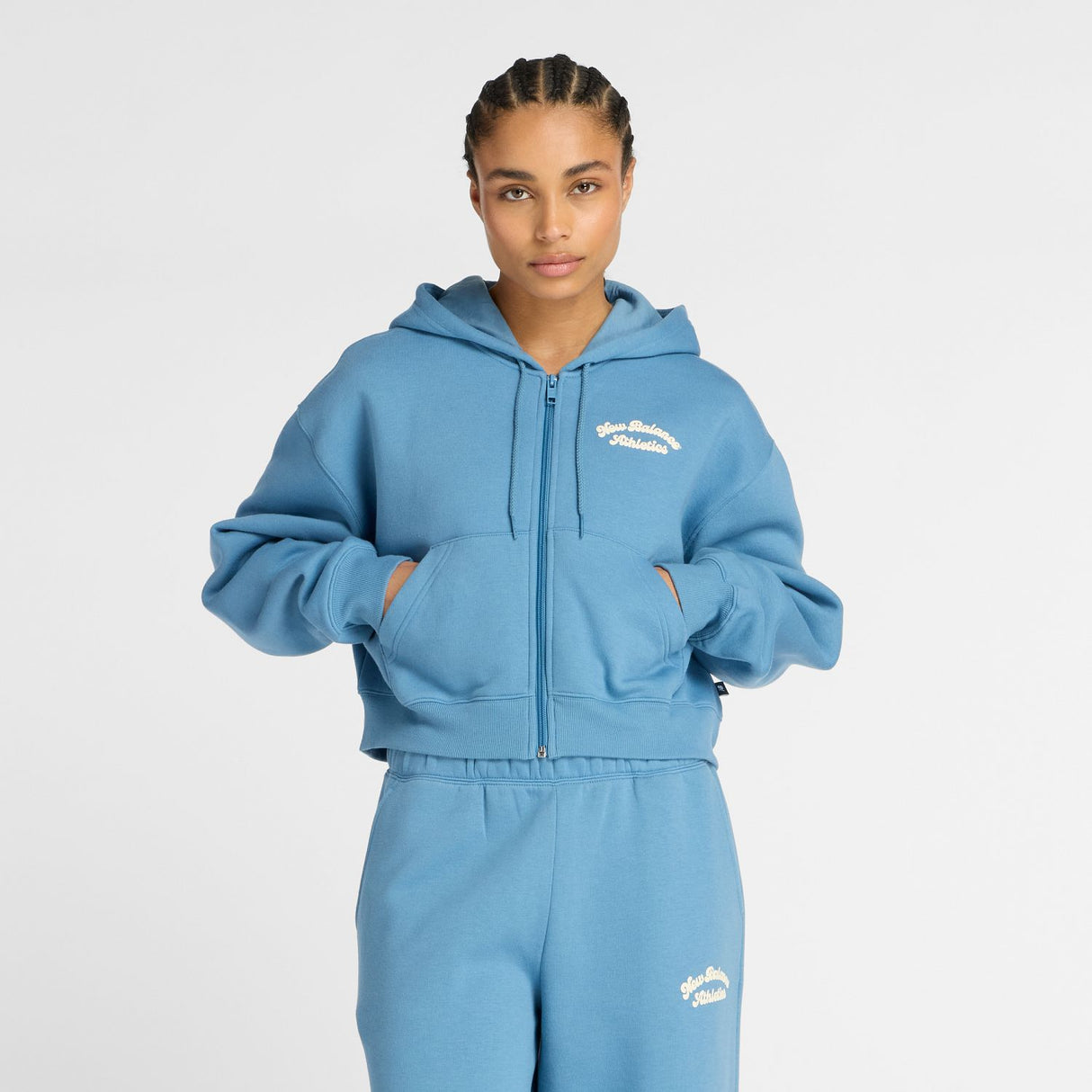 New Balance Women's Linear Heritage Fleece Full Zip-1
