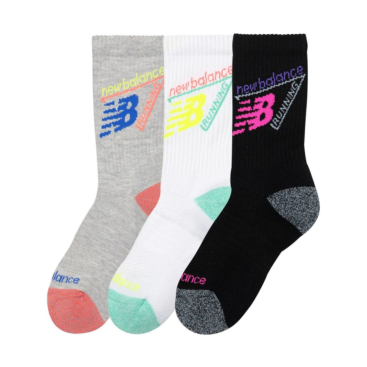 New Balance Youth Active Graphic Crew Socks 3 Pack-2