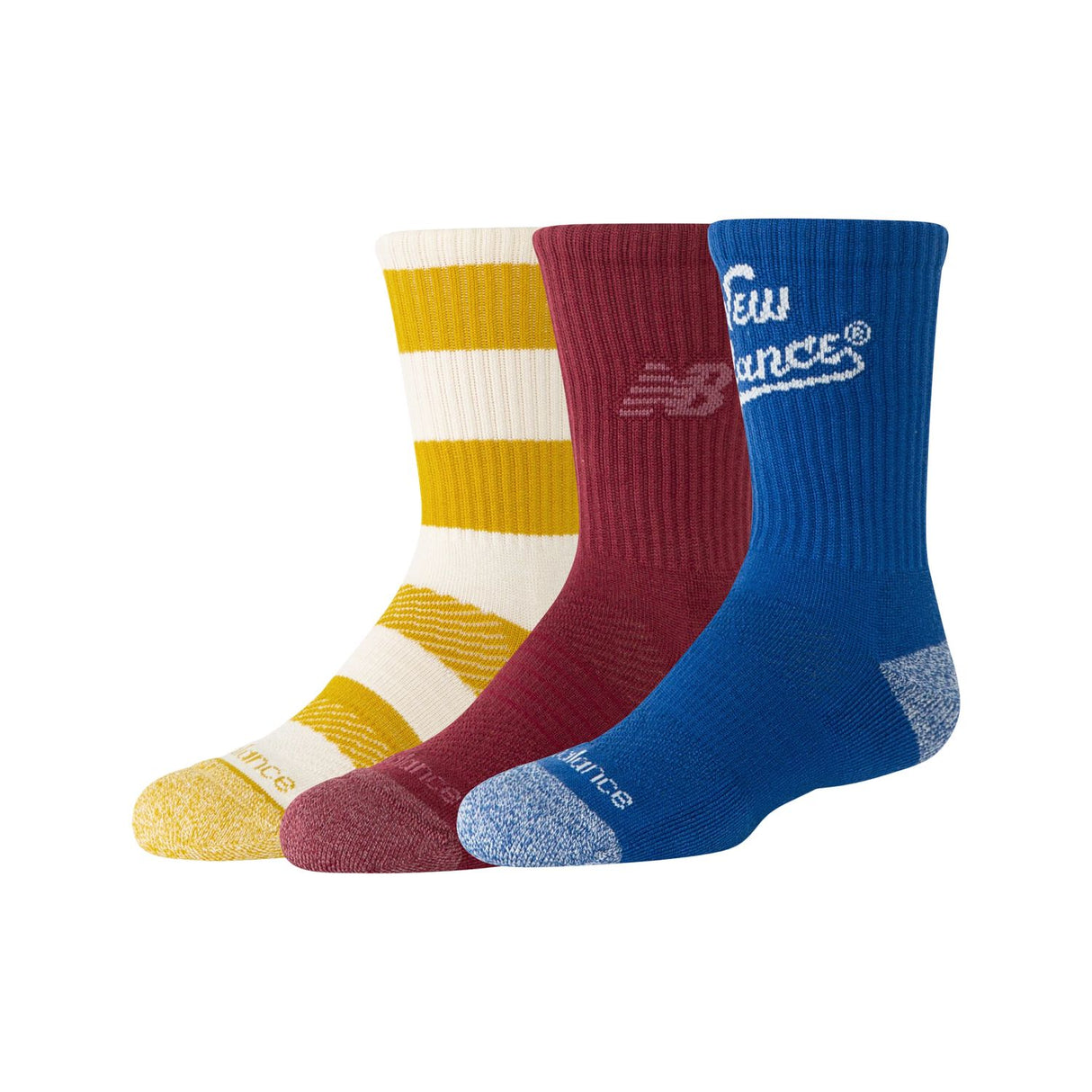 New Balance Youth Active Graphic Crew Socks 3 Pack-1