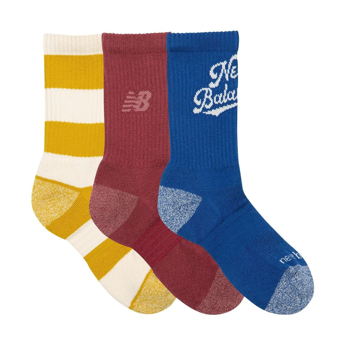 New Balance Youth Active Graphic Crew Socks 3 Pack-3