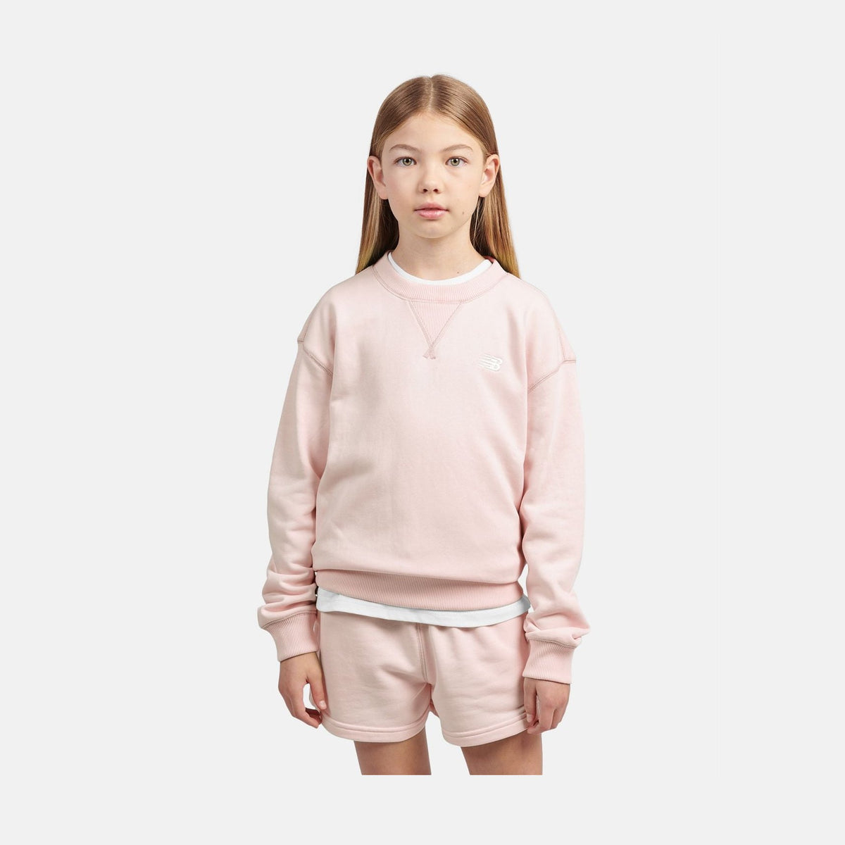 New Balance Youth Girl's FT Small Logo Crew-1