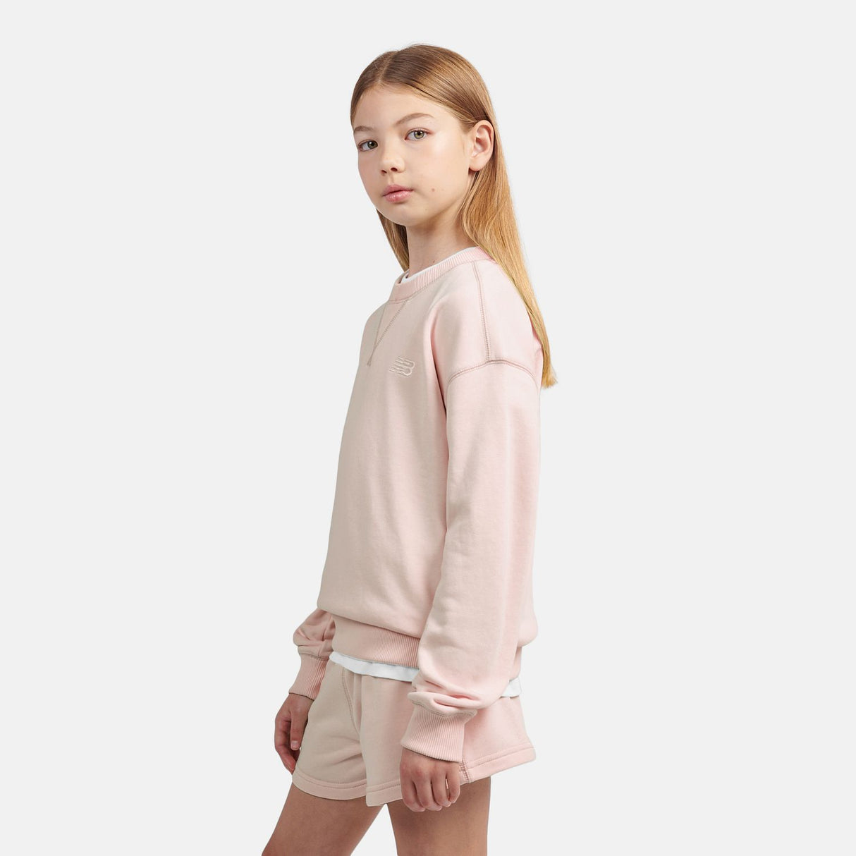 New Balance Youth Girl's FT Small Logo Crew-2