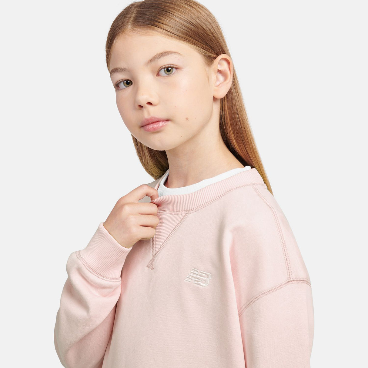 New Balance Youth Girl's FT Small Logo Crew-4