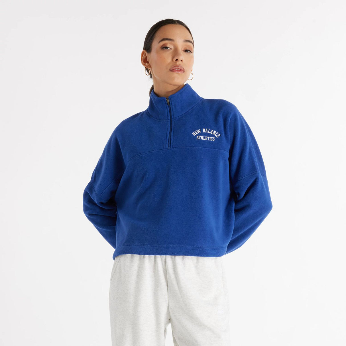 New Balance Women's Graphic Polar Fleece Half Zip-1
