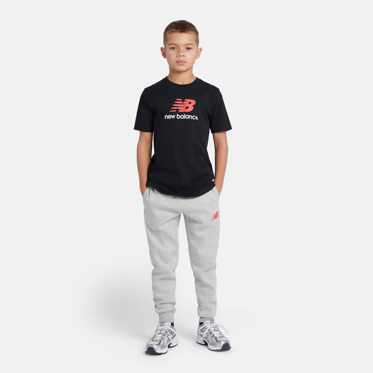 New Balance Youth Jersey Stacked Logo T-Shirt-4
