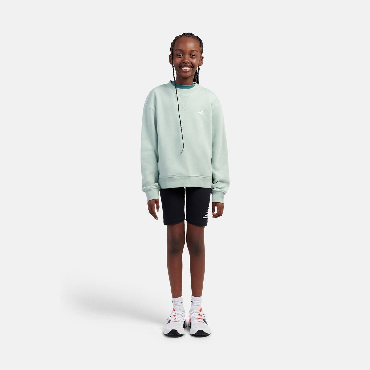 New Balance Youth Girl's FT Small Logo Crew-4