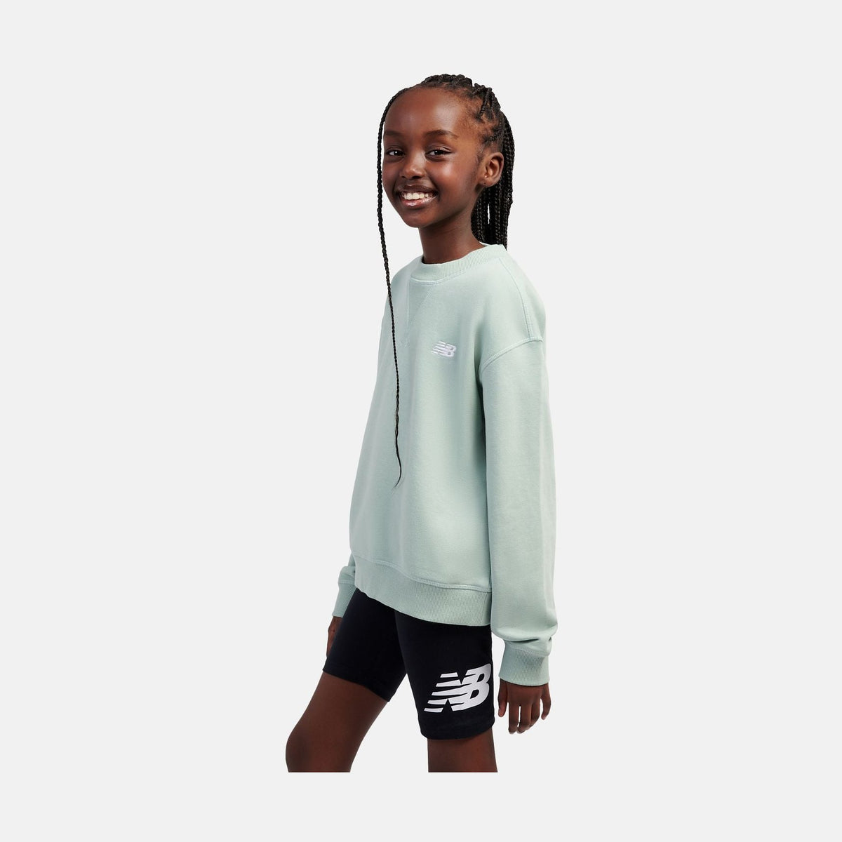 New Balance Youth Girl's FT Small Logo Crew-6