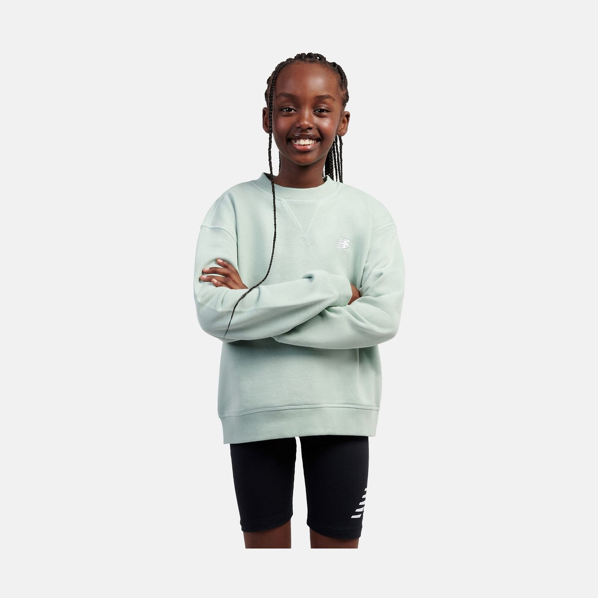 New Balance Youth Girl's FT Small Logo Crew-9