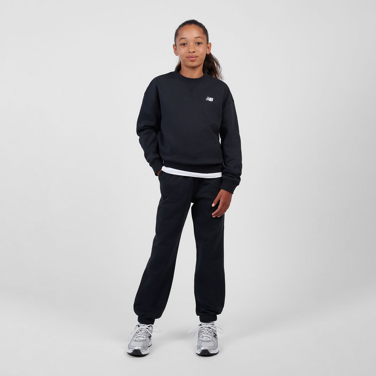 New Balance Youth Girl's FT Small Logo Crew-4
