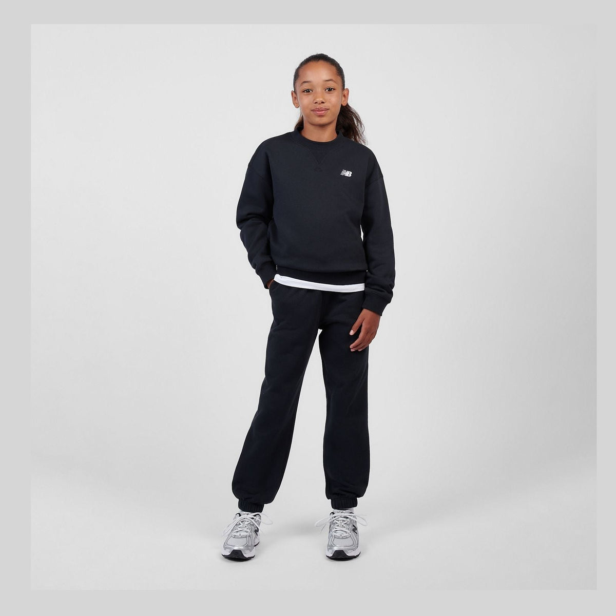 New Balance Youth Girl's FT Small Logo Crew-4