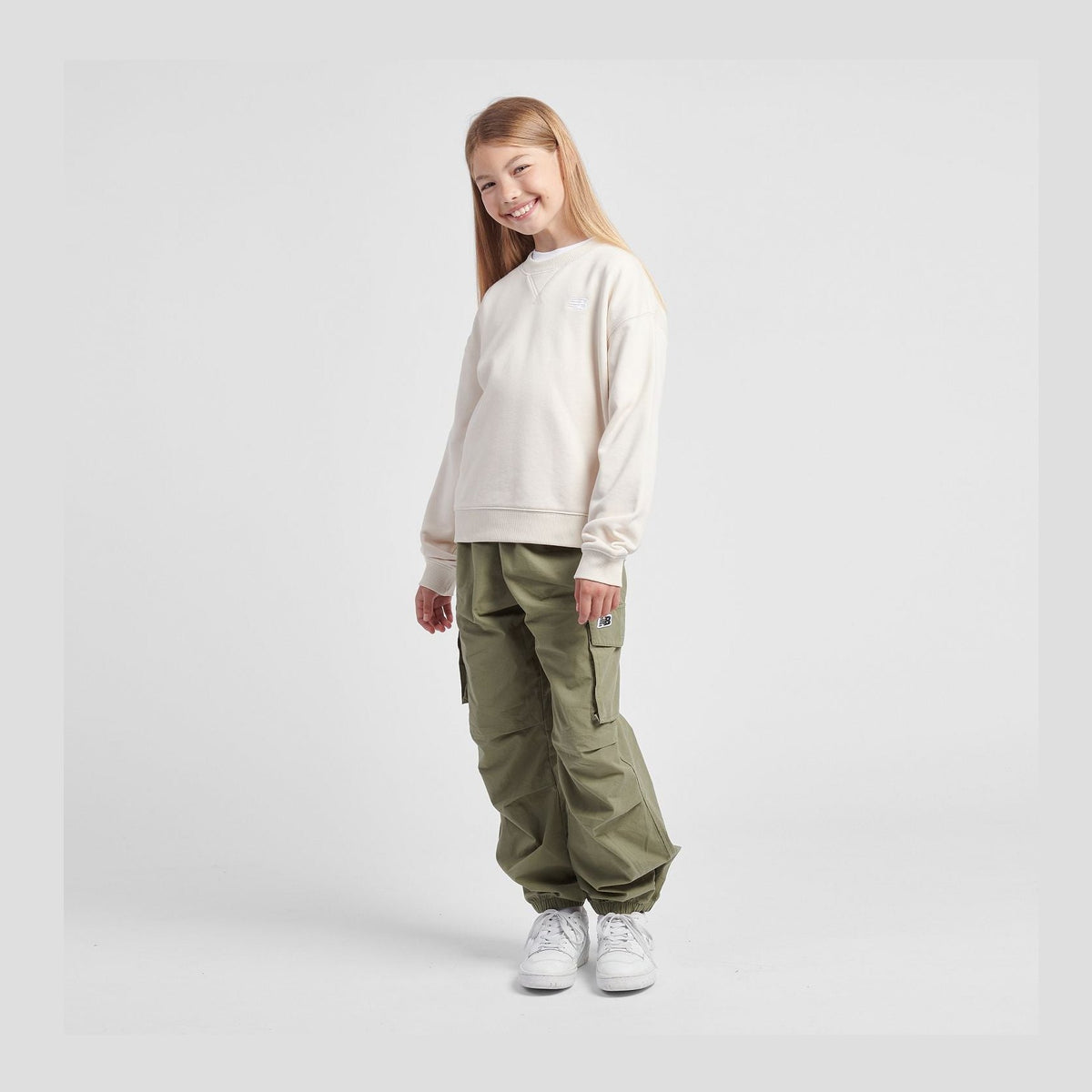 New Balance Youth Girl's FT Small Logo Crew-1