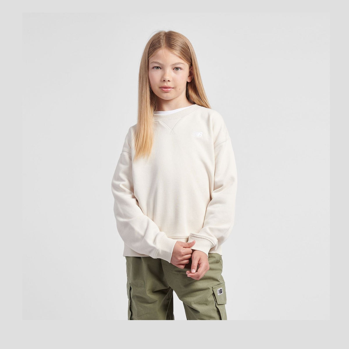 New Balance Youth Girl's FT Small Logo Crew-2
