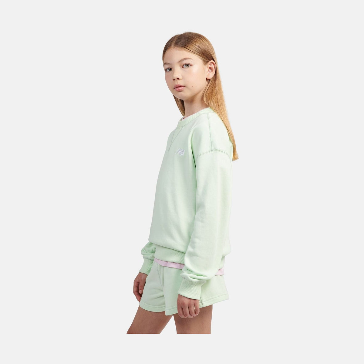 New Balance Youth Girl's FT Small Logo Crew-2