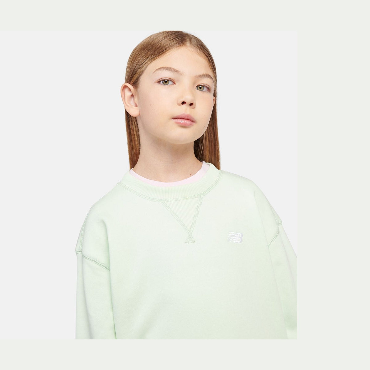 New Balance Youth Girl's FT Small Logo Crew-4