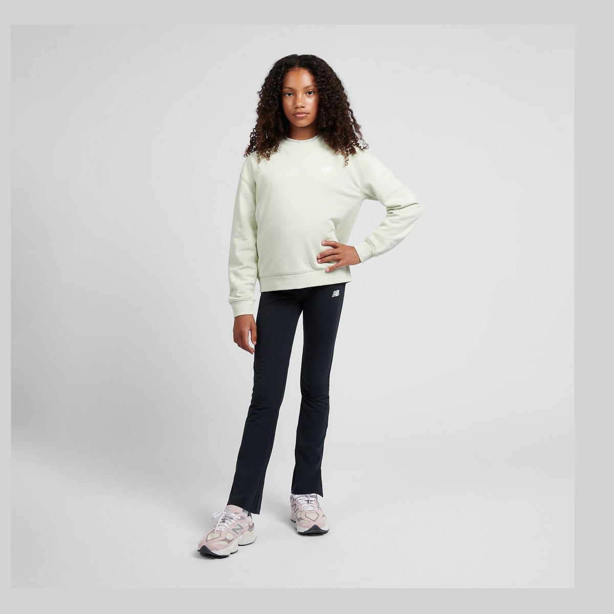 New Balance Youth Girl's FT Small Logo Crew-1