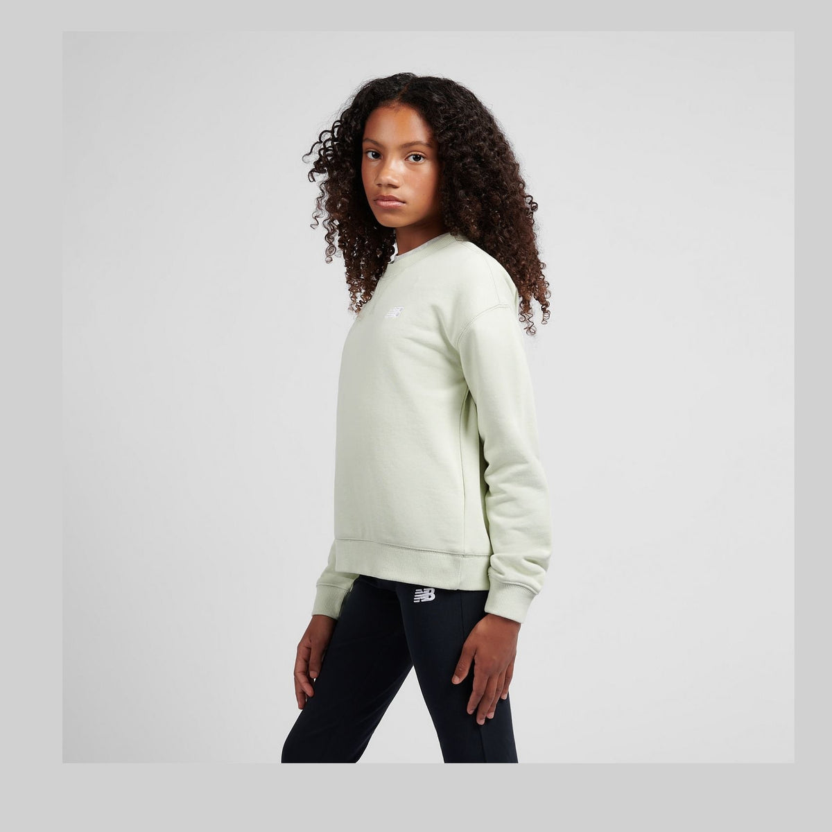 New Balance Youth Girl's FT Small Logo Crew-3