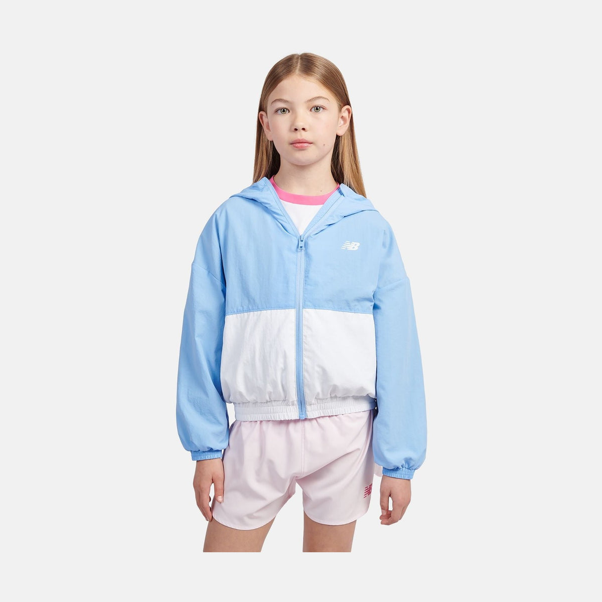 New Balance Youth Girl's Athletics Mesh Lined Wind Cheater-1