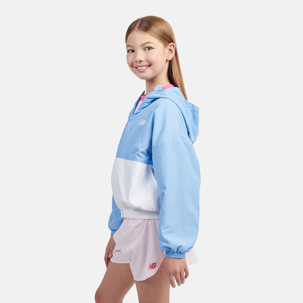 New Balance Youth Girl's Athletics Mesh Lined Wind Cheater-2