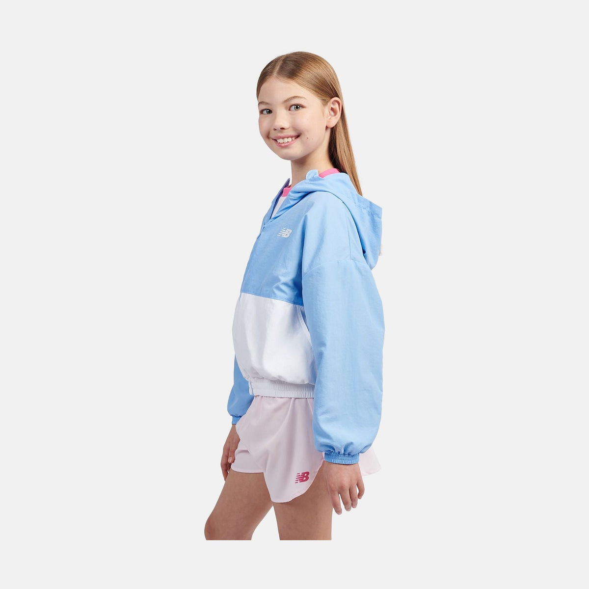 New Balance Youth Girl's Athletics Mesh Lined Wind Cheater-2