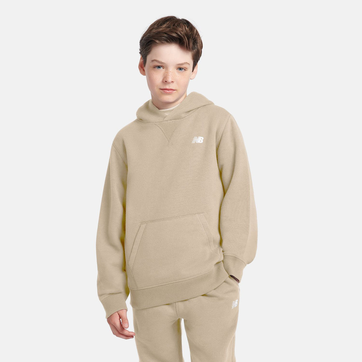 New Balance Boys' Brush Back Small Logo Hoodie-5