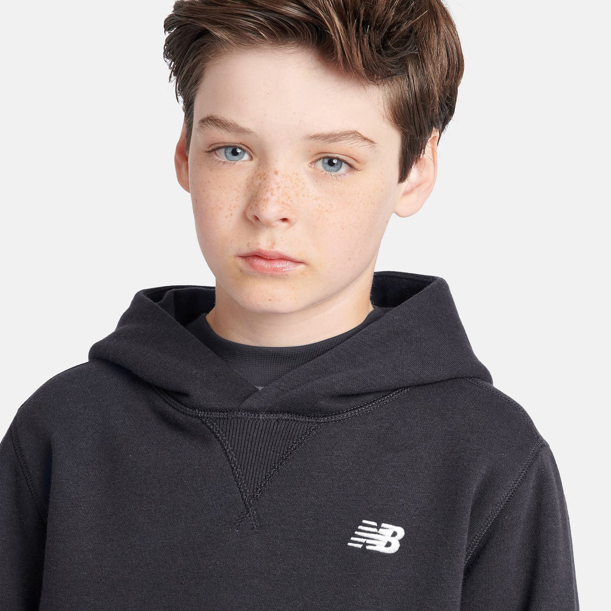 New Balance Boys' Brush Back Small Logo Hoodie-7