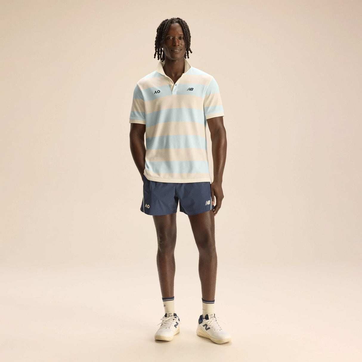 New Balance Men's Australian Open Striped Premium Polo-2