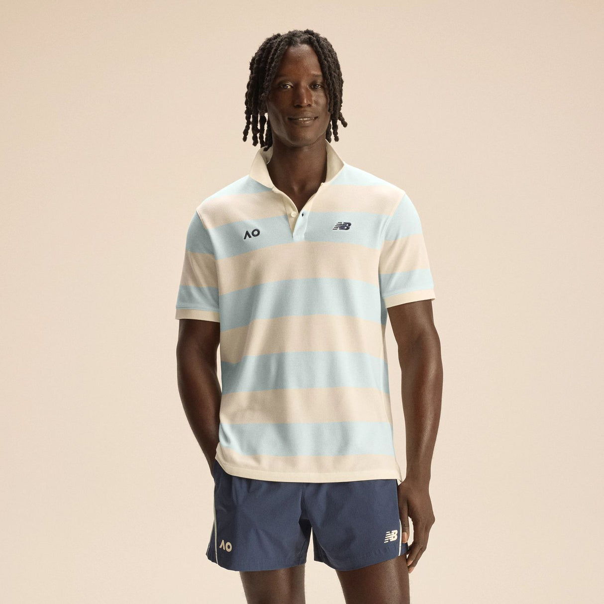 New Balance Men's Australian Open Striped Premium Polo-3