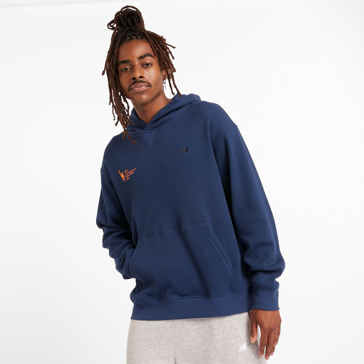 New Balance Men's NYC Marathon Waffle Knit Hoodie-2