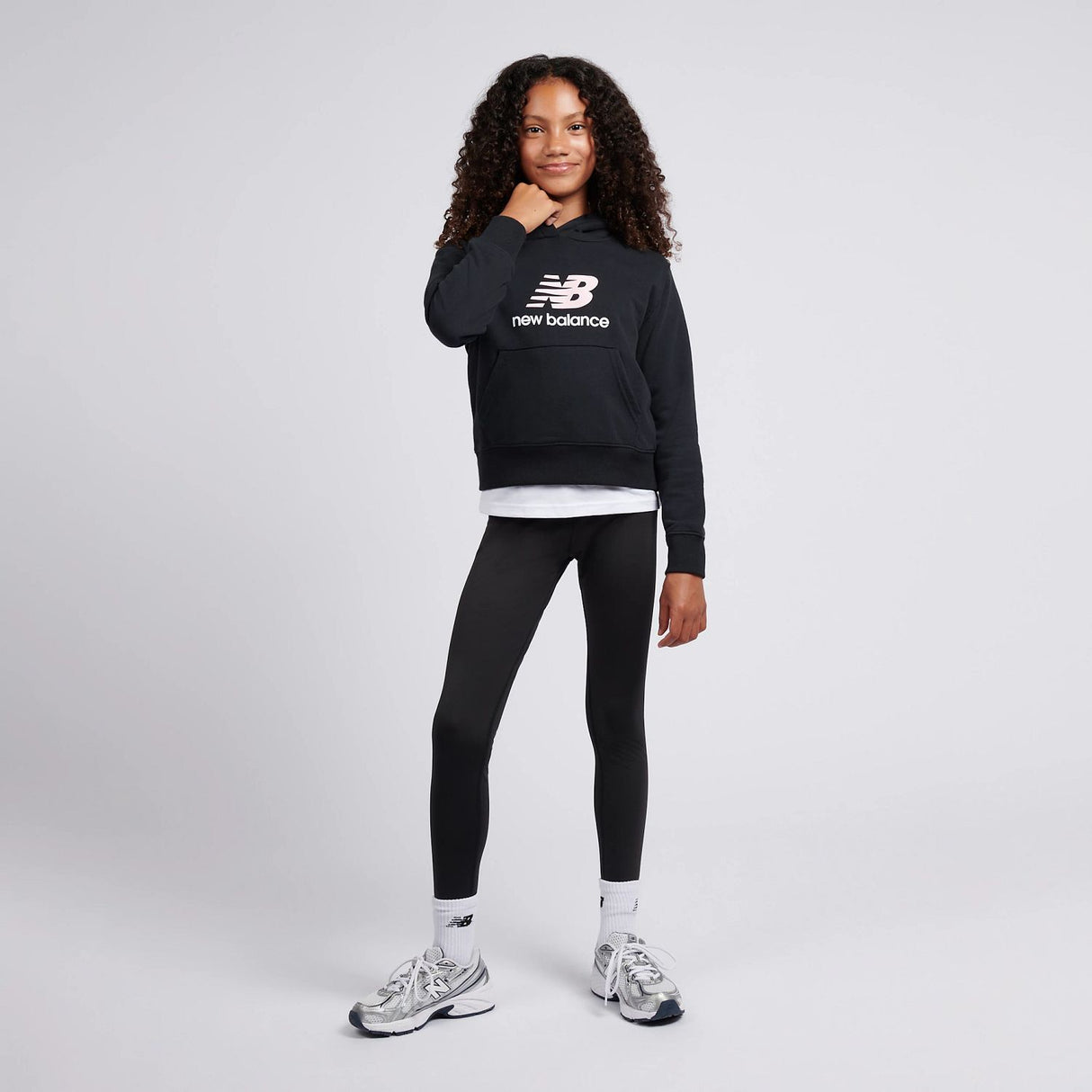 New Balance Girls' French Terry Stacked Logo Hoodie-4