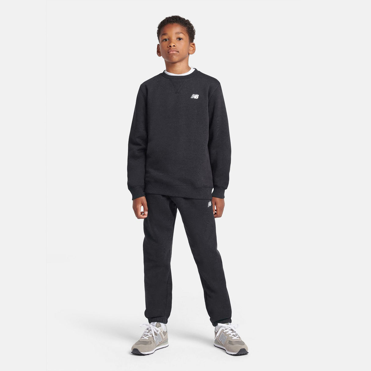 New Balance Boys' Brush Back Small Logo Crew-4