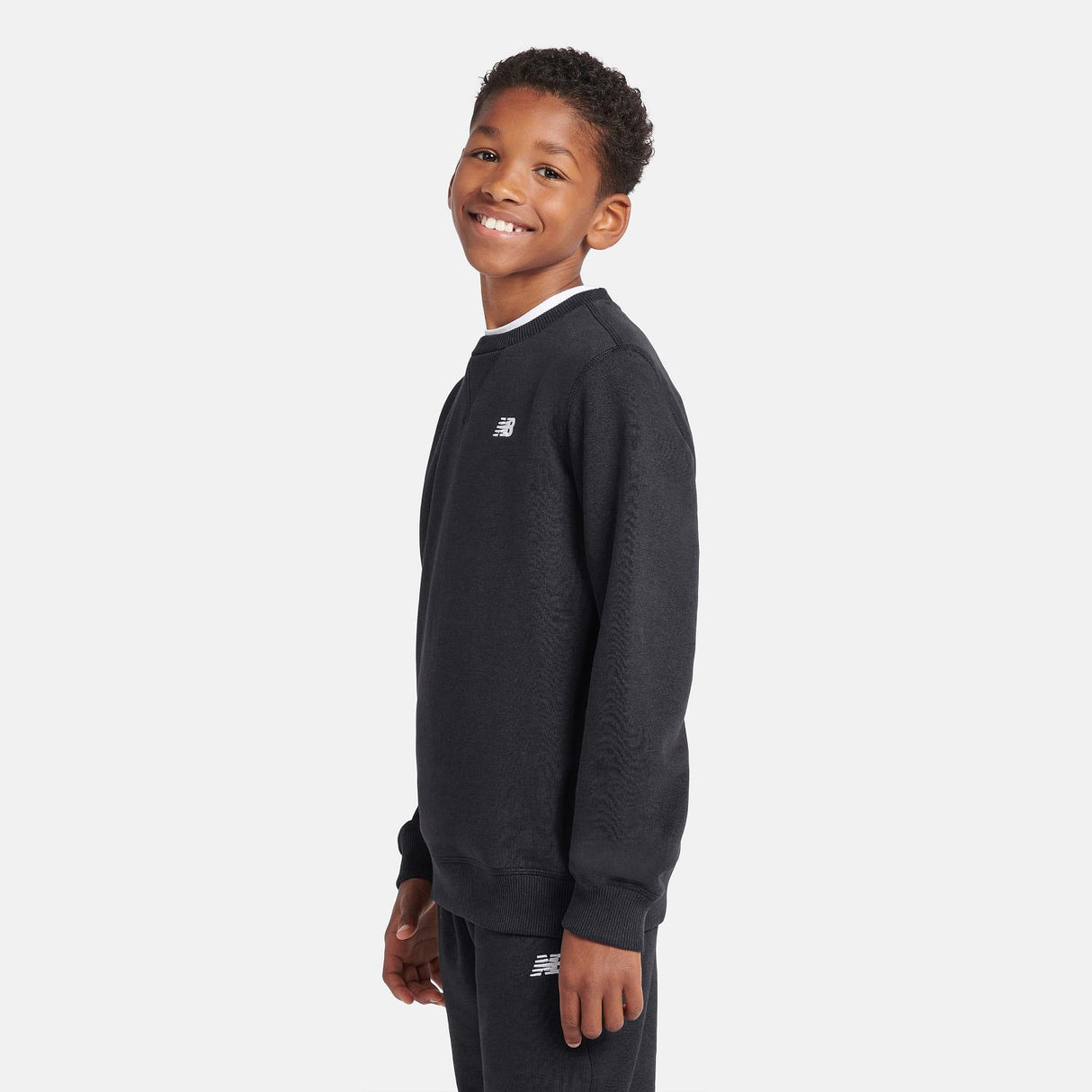 New Balance Boys' Brush Back Small Logo Crew-6