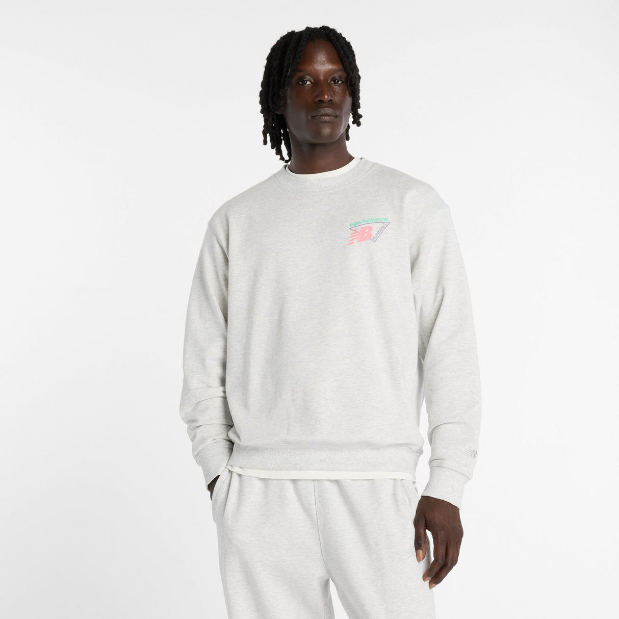 New Balance Men's Classic Tri-Logo French Terry Crew-2