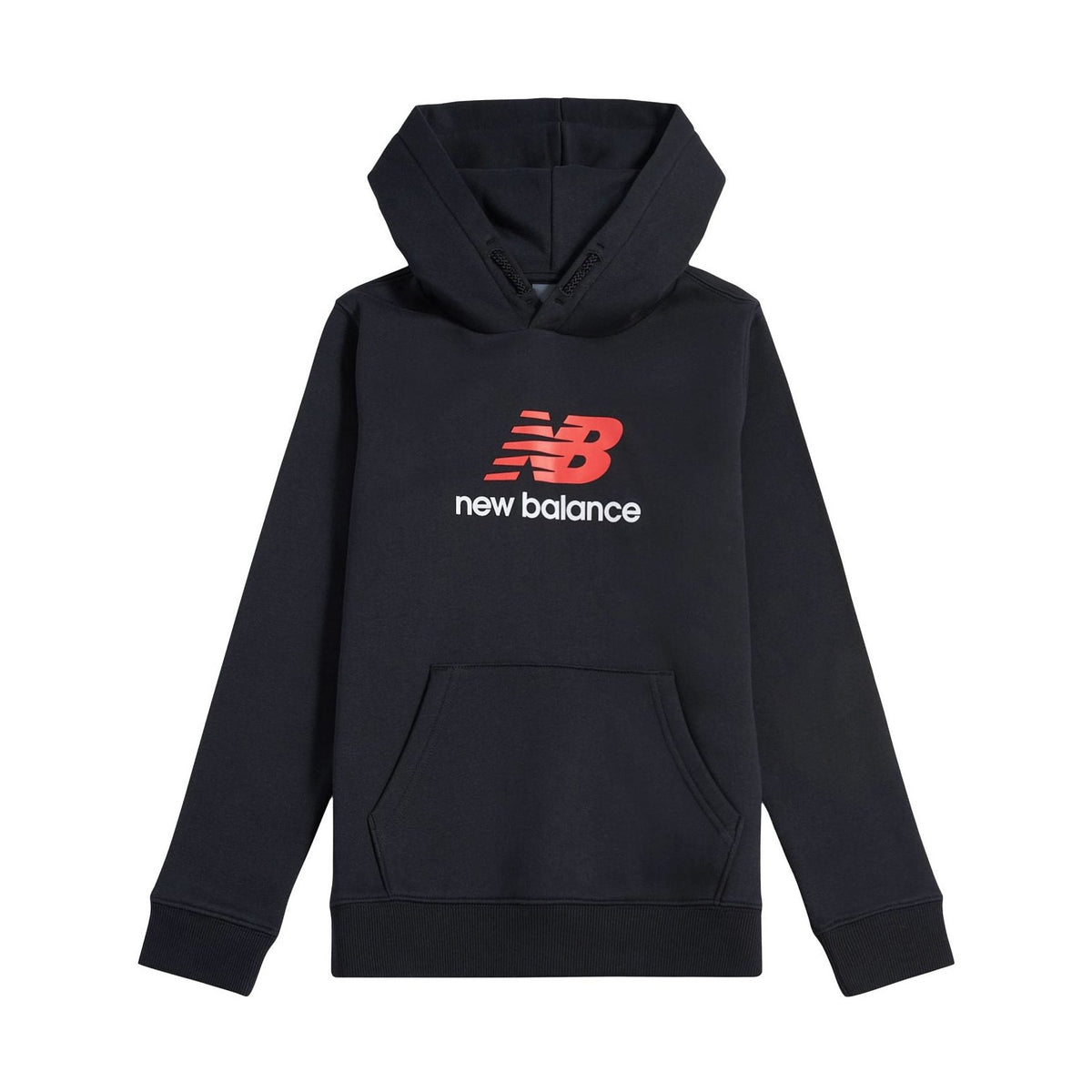 New Balance Boys' Brush Back Stacked Logo Hoodie-1