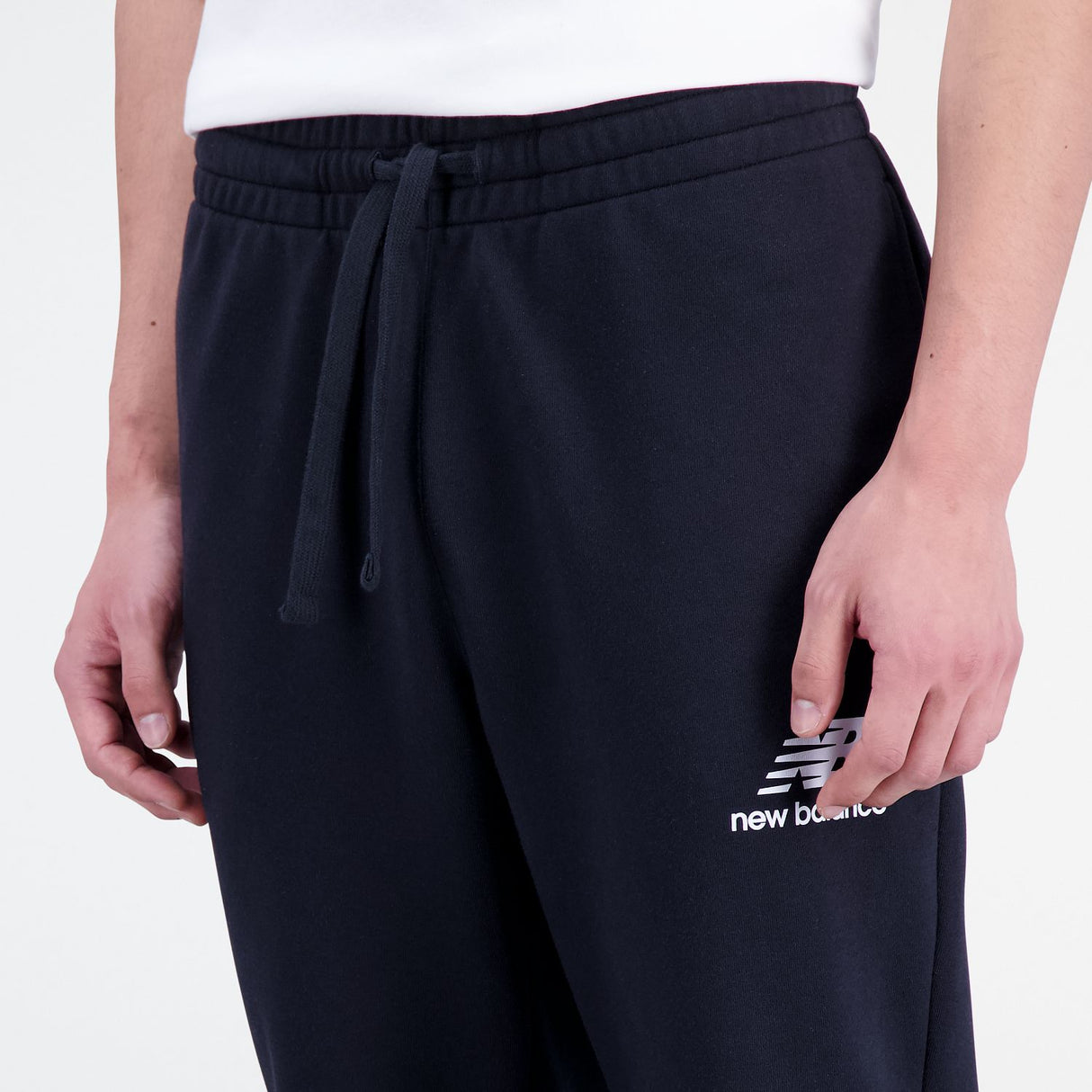 New Balance Men's Essentials Stacked Logo French Terry Sweatpants-5