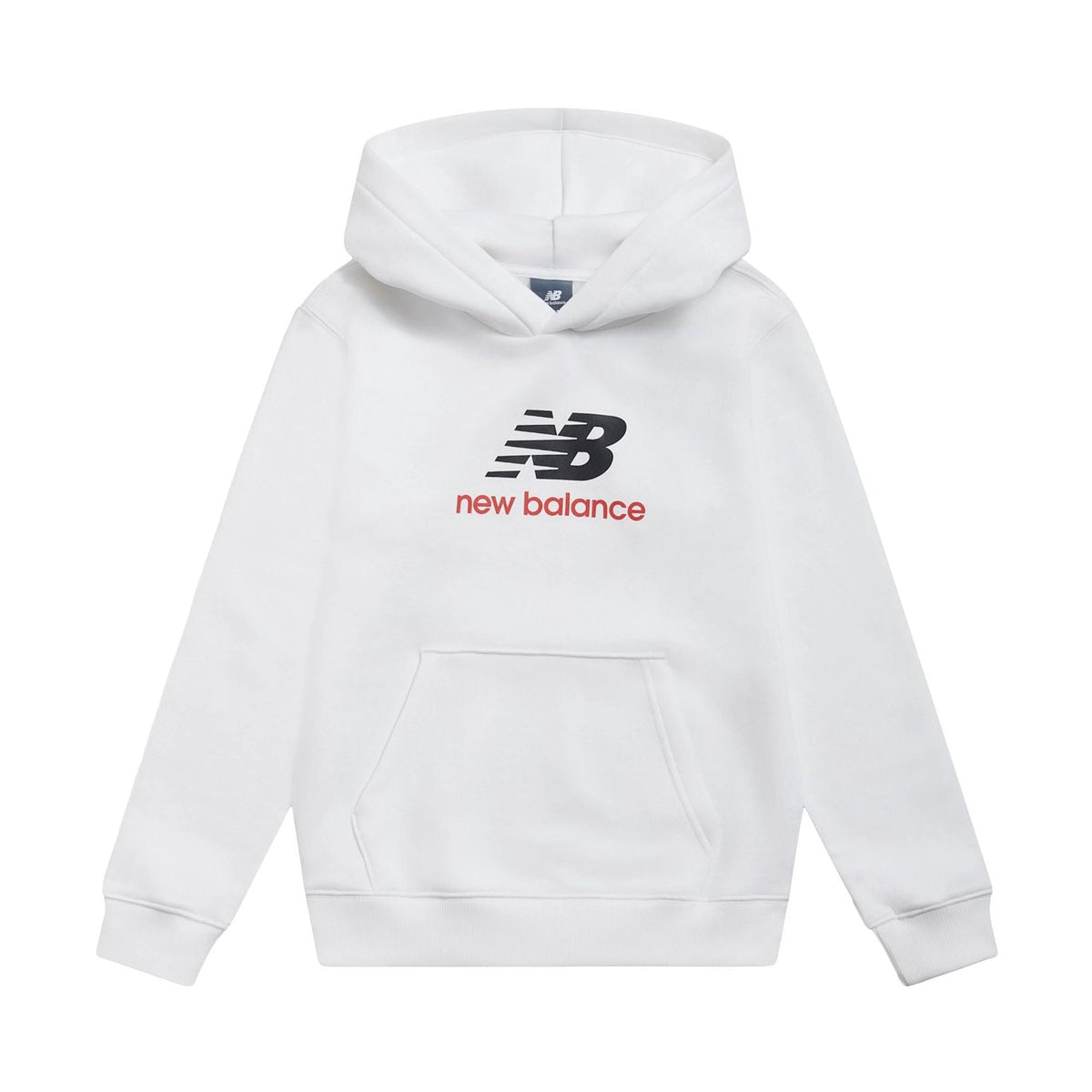 New Balance Boys' Brush Back Stacked Logo Hoodie-1